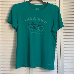 Aqua color life is good T-shirt